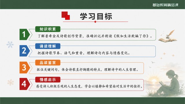 假如生活欺骗了你精品课学习目标页