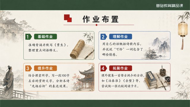 《贾生》精品课课堂小结与作业迁移