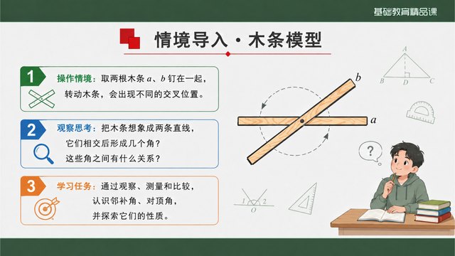 《两条直线相交》精品课学习目标与课堂任务