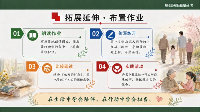 《散步》精品课课堂小结与作业迁移