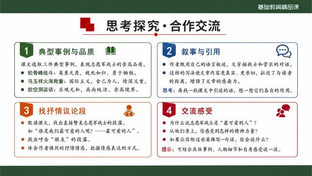 《谁是最可爱的人》精品课方法归纳与评价证据